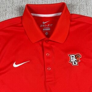 Nike Dri-Fit Mens Medium bowling Green Falcons Orange Performance Polo Shirt